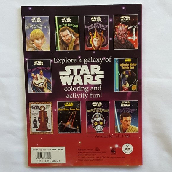 Star Wars Episode 1 Heroes and Villains Coloring Book 1999 Random House … - Picture 3 of 11